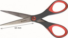 Nożyczki biurowe SCOTCH® (1447), precyzyjne, 18cm, czerwono-szare