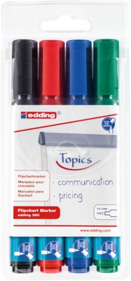 Marker do flipchartów a8 e-380/4 EDDING, 1,5-3 mm, 4 szt., mix kolorów