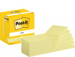 Bloczek samoprzylepny POST-IT, 76x127mm, 12x100 kart., żółty