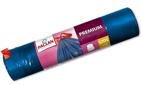 Worki na śmieci Paclan Premium z taśmą 120l x 10szt