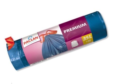 Worki na śmieci Paclan Premium z taśmą 35l x 15szt