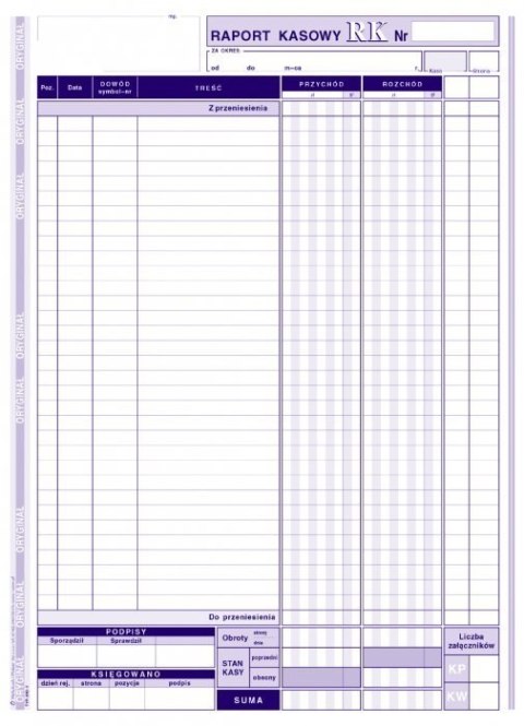 Raport kasowy A4, 80 kartek (1+1), 10-410-1 DOTTS