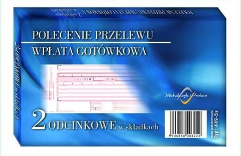 S-449-5 Polecenie przelewu A6 wpłata gotówkowa 2odcinkowe w składkach pud-20