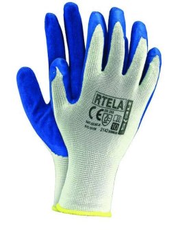 Rękawice powlekane biało-niebieskie rozmiar 11 RTELA