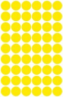 Kółka do zaznaczania śr. 12 mm, żółte etykiety papierowe, etykiety okrągłe z trwałym klejem, etykiety do oznaczenia 270 etyk. / 