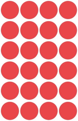 Kółka do zaznaczania czerwone Q18 4 ark Usuwalne, Avery Zweckform 3595