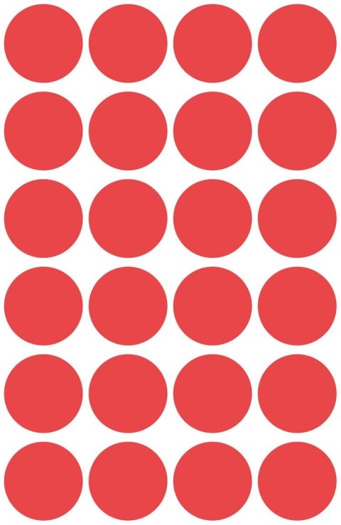 Kółka do zaznaczania czerwone Q18 4 ark Usuwalne, Avery Zweckform 3595