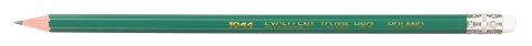 Ołówki z żywicy syntetycznej EXCELLENT,HB, hexagonalne, z gumką zielony TO-005 Toma