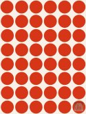 Kółka do zaznaczania śr. 18 mm, czerwone etykiety papierowe, etykiety okrągłe z trwałym klejem, etykiety do oznaczenia 1056 etyk
