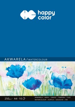 Blok akwarelowy, ART, A4, 10 ark, 250g, Happy Color HA 3725 2030-A10