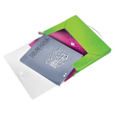 Teczka z gumką PP Leitz WOW, 30 mm, zielona 46290054 .
