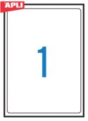 Etykiety uniwersalne APLI, 199,6x289,1mm, zaokrąglone, białe 100 ark.