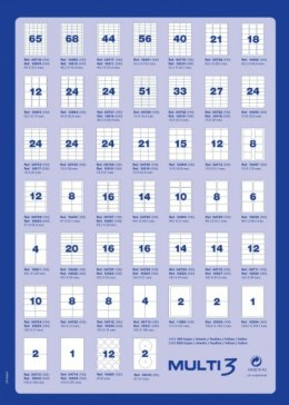 Etykiety uniwersalne MULTI 3, 63,5x38,1mm, zaokrąglone, białe