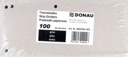 Przekładki DONAU, karton, 1/3 A4, 235x105mm, 100szt., szare