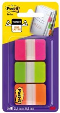 Zakładki indeksujące POST-IT® do archiwizacji (686-PGOEU), PP, silne, 25,4x38,1mm, 3x22 kart., mix kolorów