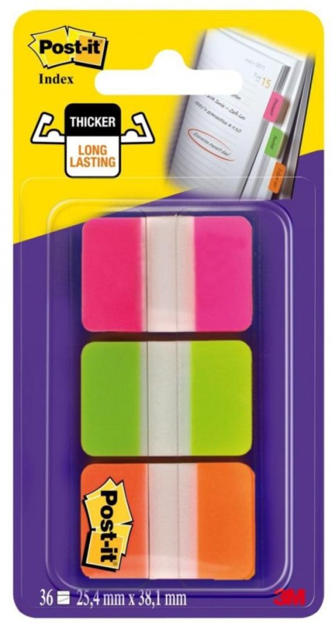 Zakładki indeksujące POST-IT® do archiwizacji (686-PGOEU), PP, silne, 25,4x38,1mm, 3x22 kart., mix kolorów