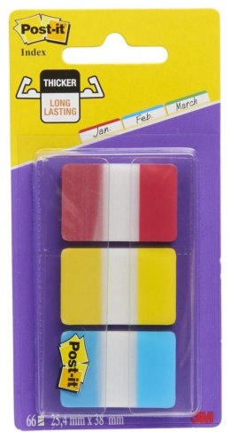 Zakładki indeksujące POST-IT® do archiwizacji (686-RYB), PP, silne, 25,4x38,1mm, 3x22 kart., mix kolorów