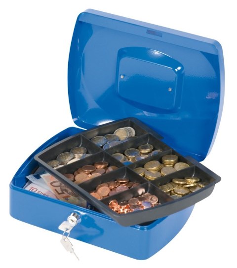 Kasetka na pieniądze Q-CONNECT, duża, 255x200x90mm, niebieski
