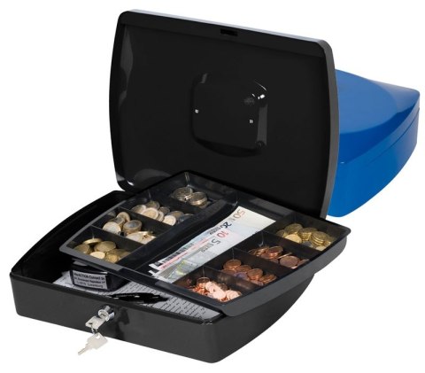 Kasetka na pieniądze Q-CONNECT, ekstra duża, 330x235x90mm, niebieska