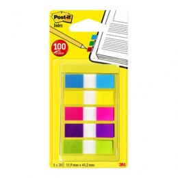Zakładki indeksujące POST-IT® (683-5CB), PP, 11,9x43,2mm, 5x20 kart., mix kolorów
