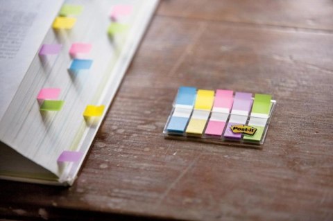 Zakładki indeksujące POST-IT® (683-5CB), PP, 11,9x43,2mm, 5x20 kart., mix kolorów