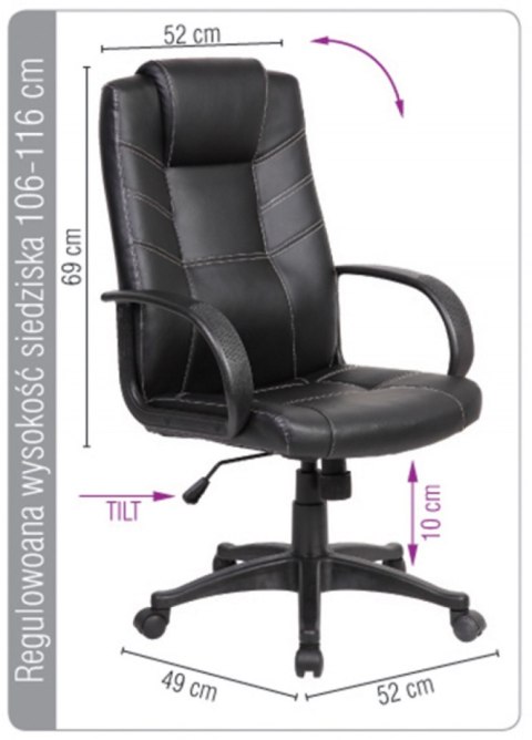 Fotel biurowy OFFICE PRODUCTS Corsica, czarny