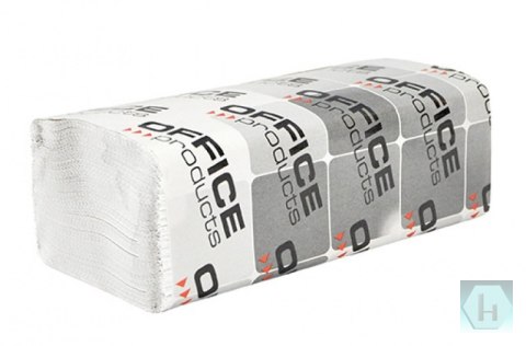 Ręczniki składane ZZ makulaturowe OFFICE PRODUCTS, 1-warstwowe, 4000 listków, 20szt., białe