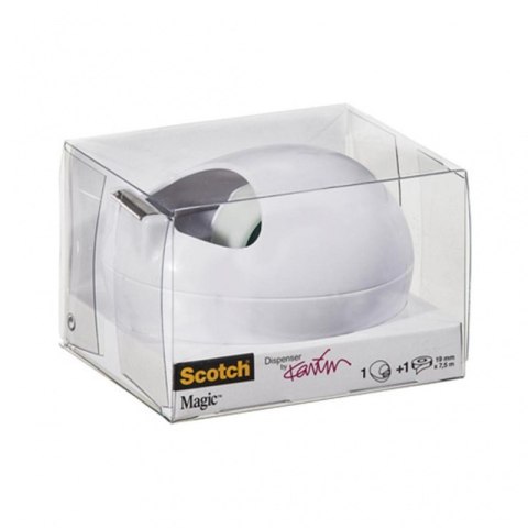 Dyspenser do taśm SCOTCH® Magic™ (C36-W-EU) projektu Karim Rashid, biały, taśma GRATIS