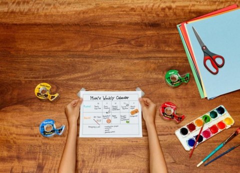 Nożyczki biurowe SCOTCH® (1447), precyzyjne, 18cm, czerwono-szare