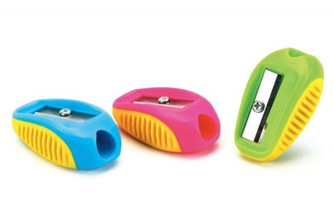 Temperówka KEYROAD Nugget, plastikowa, pojedyncza, 2szt., blister, mix kolorów