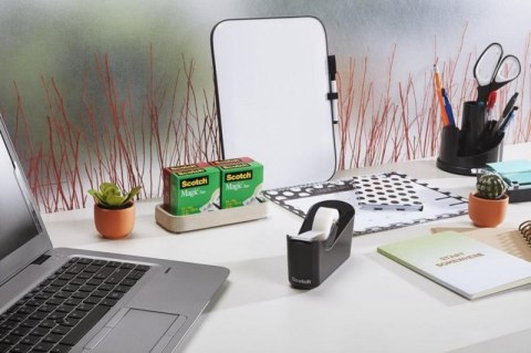 Dyspenser do taśm SCOTCH® (C-18B), w zestawie taśma Magic 19mmx33m, czarny