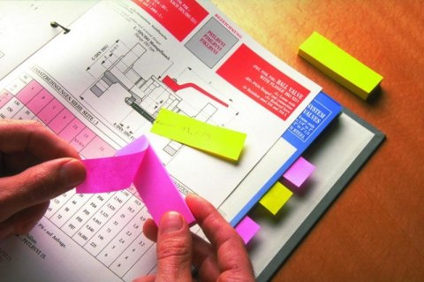 Znaczniki POST-IT® (670/5), papier, 15x50mm, 5x100 kart., mix kolorów neonowy