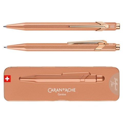 Długopis CARAN D'ACHE 849 Brut Rose, M, w pudełku, różowe złoto