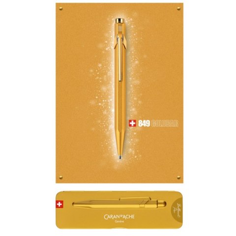 Długopis CARAN D'ACHE 849 Goldbar, M, w pudełku, złoty