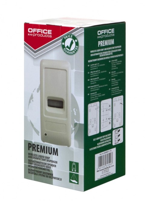 Dozownik do mydła, płynu oraz żelu do dezynfekcji OFFICE PRODUCTS, automatyczny, 1l, biały