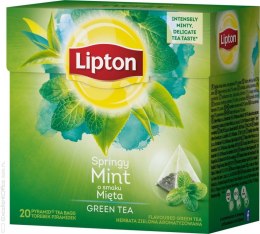 Herbata LIPTON, piramidki, zielona, mięta, 20 szt.