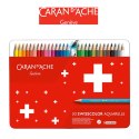 Kredki CARAN D'ACHE Swisscolor Aquarelle, z efektem akwareli, sześciokątne, 30szt., mix kolorów