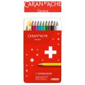 Kredki CARAN D'ACHE Swisscolor, metalowe pudełko, 12 szt.