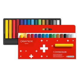 Kredki woskowe CARAN D'ACHE Swisscolor, kartonowe pudełko, 15 szt.