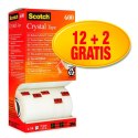 Taśma biurowa SCOTCH® Crystal (6-1933R14), 19mm, 33m, 12+2szt. GRATIS