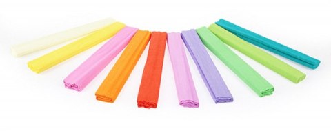 Bibuła marszczona GIMBOO Pastel, w rolce, 50x200cm, 10 szt., mix kolorów