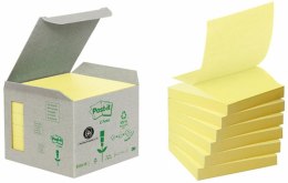 Ekologiczne karteczki samoprzylepne Post-it® Z-Notes (R330-1B), 76x76mm, 6 bl. x 100 kart., żółte