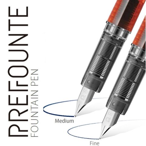 Pióro wieczne Platinum Prefounte Crimson Red, M, w plastikowym opakowaniu, na blistrze, bordowe