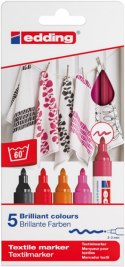 Marker tekstylny e-4500 EDDING, 2-3 mm, 5 szt., mix kolorów