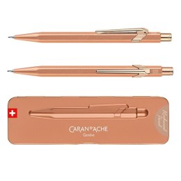 Ołówek automatyczny CARAN D'ACHE 844 Brut Rose, w pudełku, różowe złoto