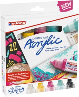Marker akrylowy 3D e-5400 EDDING, podwójny, 2-3 mm, 5-10 mm, 5 szt., mix kolorów