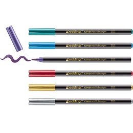 Pisak z końcówką pędzelkową e-1340 EDDING, 6 szt., mix kolorów metalicznych