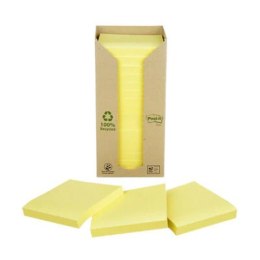 Bloczek samoprzylepny ekologiczny POST-IT® (654-1T), 76x76mm, 16x100 kart., żółty