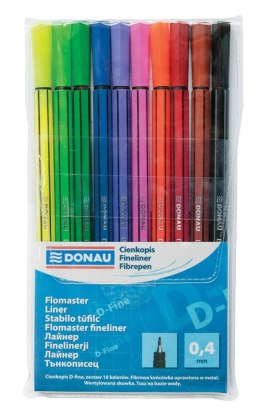 Cienkopis DONAU D-Fine, 0,4 mm, 10 szt., mix kolorów