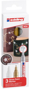 Marker olejowy połyskujący e-750 EDDING, 2-4 mm, 3 szt., mix kolorów